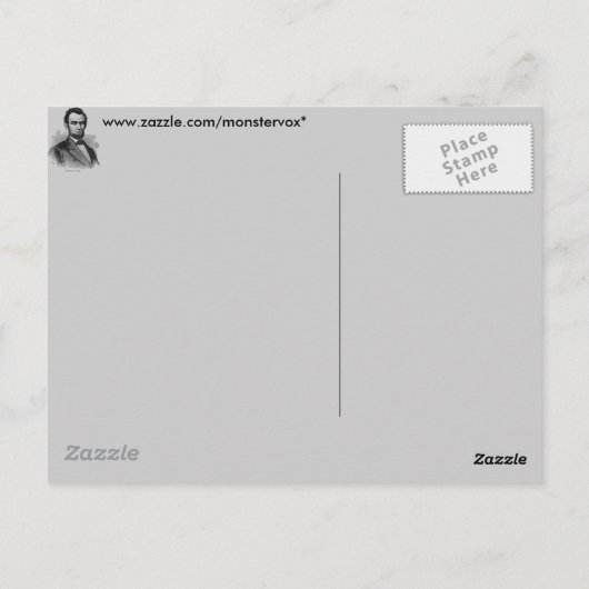 Abraham Lincoln Briefkaart (Achterkant)