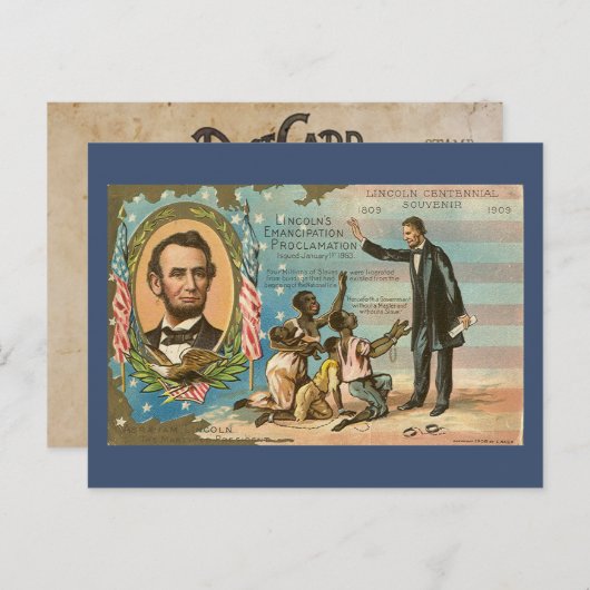 Abraham Lincoln Briefkaart (Voorkant / Achterkant)