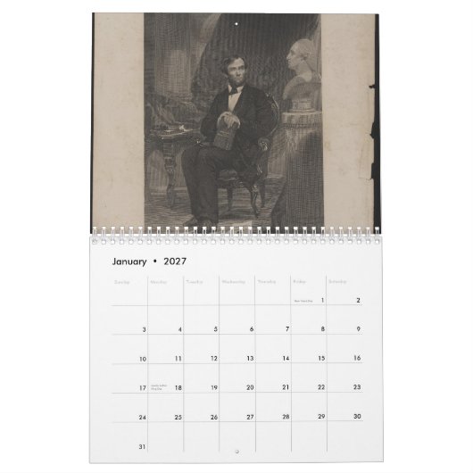 Abraham Lincoln Calendar Kalender (Jan 2027)