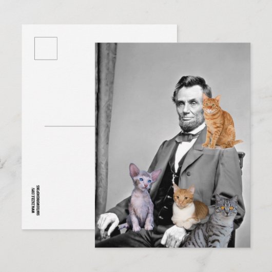 ABRAHAM LINCOLN CAT LOVER BRIEFKAARTEN (Voorkant / Achterkant)