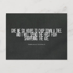 Abraham Lincoln "chop down a tree", citaat Briefkaart