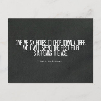 Abraham Lincoln "chop down a tree", citaat Briefkaart