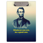 Abraham Lincoln citaat Klembord (Voorkant)