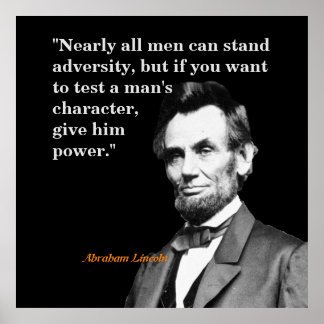 Abraham Lincoln Citaat op Karakter Poster