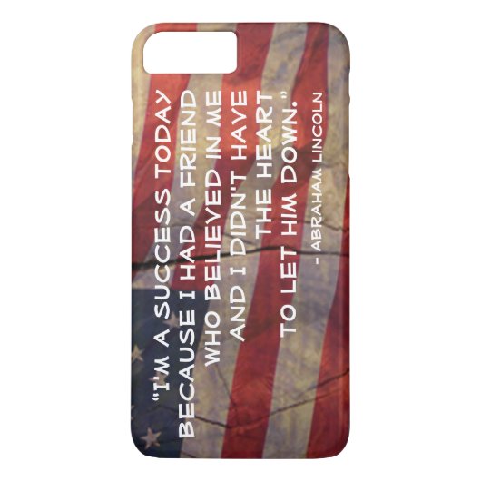 Abraham Lincoln citaat over vlag Achtergrond Case-Mate iPhone Case (Achterkant)