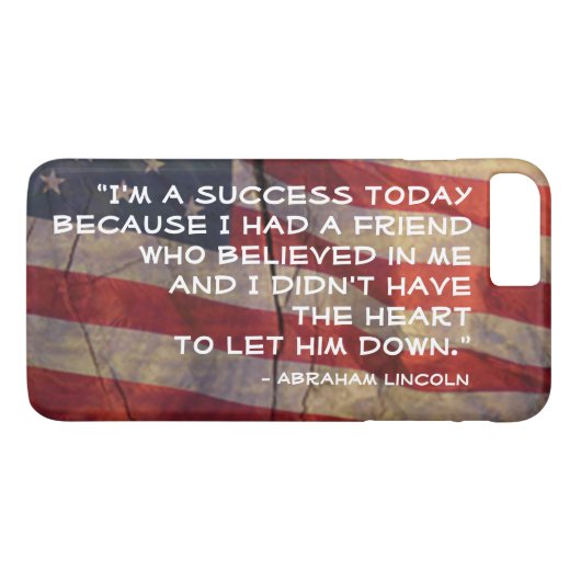 Abraham Lincoln citaat over vlag Achtergrond Case-Mate iPhone Case (Achterkant (Horizontaal))