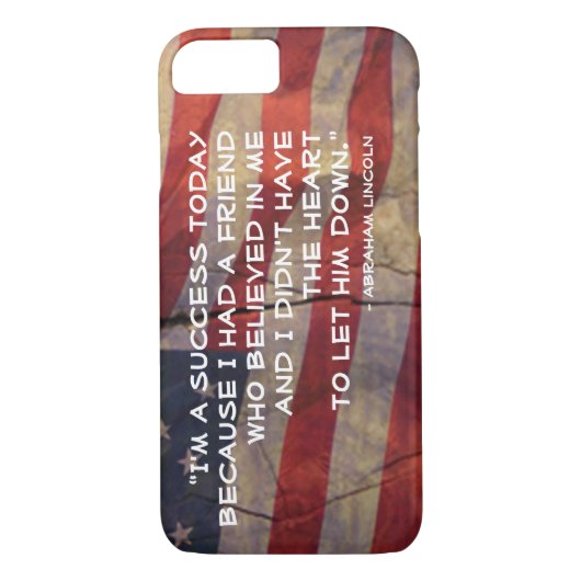 Abraham Lincoln citaat over vlag Achtergrond Case-Mate iPhone Case (Achterkant)