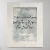 Abraham Lincoln citeert stevige grijze blik Poster (Voorkant)