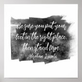 Abraham Lincoln citeert stevige grijze en witte st Poster (Voorkant)