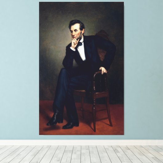 ABRAHAM LINCOLN door George Peter Alexander Healy Canvas Afdruk (Insitu (Houten vloer))