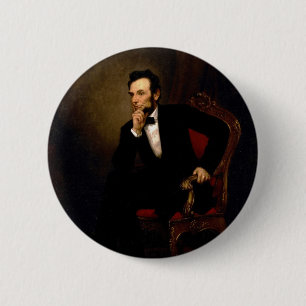 Abraham Lincoln door George Peter Alexander Healy Ronde Button 5,7 Cm