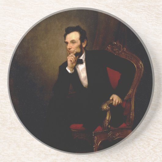 Abraham Lincoln door George Peter Alexander Healy Zandsteen Onderzetter (Voorkant)