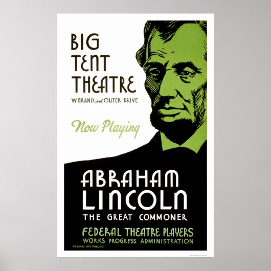 Abraham Lincoln Drama 1936 WPA Poster (Voorkant)