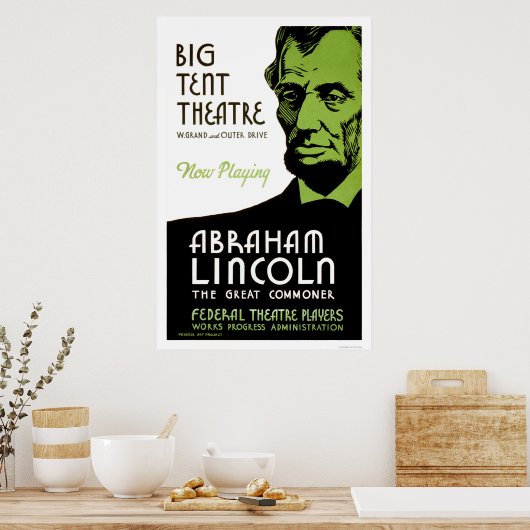 Abraham Lincoln Drama 1936 WPA Poster (Keuken)