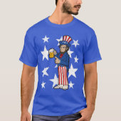 Abraham Lincoln Drink A Beer Funny 4 juli T-shirt (Voorkant)
