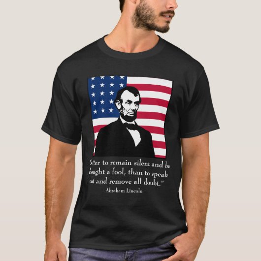 Abraham Lincoln en citaat T-shirt (Voorkant)