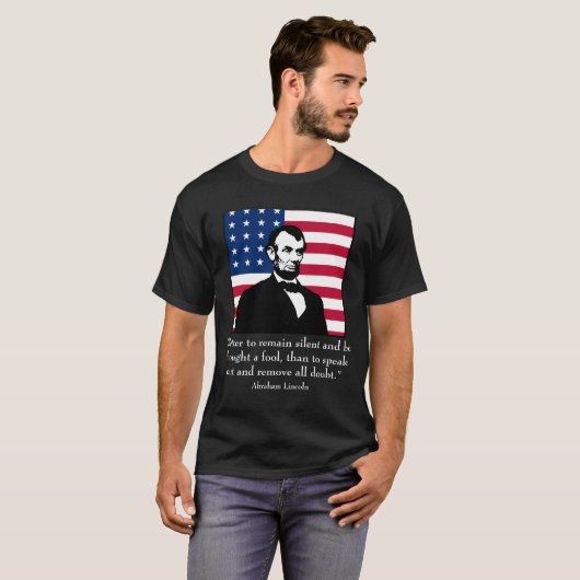 Abraham Lincoln en citaat T-shirt (Voorkant volledig)