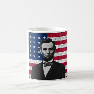 Abraham Lincoln en de Amerikaanse vlag Koffiemok