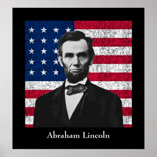 Abraham Lincoln en de Amerikaanse vlag Poster (Voorkant)