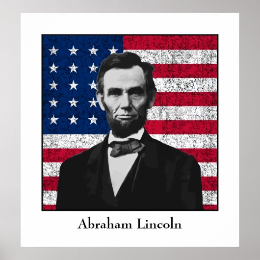 Abraham Lincoln en de Amerikaanse vlag Poster (Voorkant)