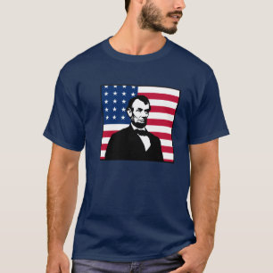 Abraham Lincoln en de Amerikaanse vlag T-shirt