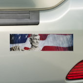Abraham Lincoln en de vlag Bumpersticker (Op auto)
