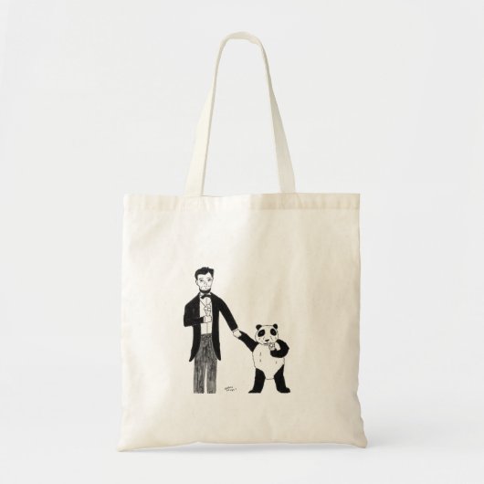Abraham Lincoln en een Panda die IJscream leuk vin Tote Bag (Voorkant)
