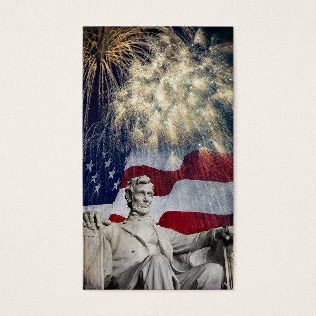 Abraham Lincoln en Fireworks Visitekaartje (Voorkant)