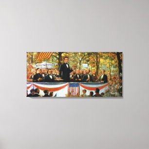 Abraham Lincoln en Stephen A. Douglas Canvas Afdruk
