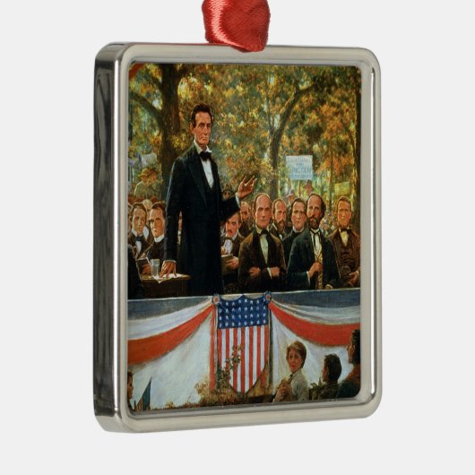 Abraham Lincoln en Stephen A. Douglas Metalen Ornament (Rechts)