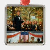 Abraham Lincoln en Stephen A. Douglas Metalen Ornament (Voorkant)