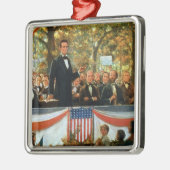 Abraham Lincoln en Stephen A. Douglas Metalen Ornament (Links)