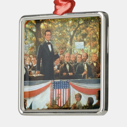 Abraham Lincoln en Stephen A. Douglas Metalen Ornament (Links)