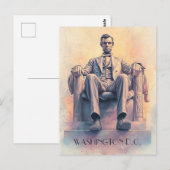 Abraham Lincoln en Washington D.C Briefkaart (Voorkant / Achterkant)