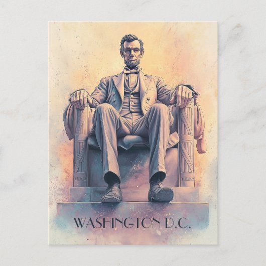 Abraham Lincoln en Washington D.C Briefkaart (Voorkant)