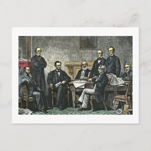 Abraham Lincoln en zijn kabinet Briefkaart (Voorkant)