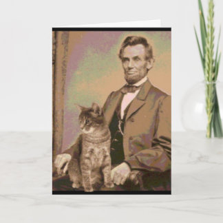 Abraham Lincoln en zijn kat "Dixie" Kaart