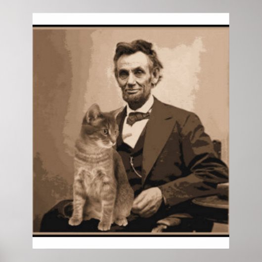 Abraham Lincoln en zijn kat "Dixie" Poster (Voorkant)