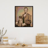 Abraham Lincoln en zijn kat "Dixie" Poster (Keuken)