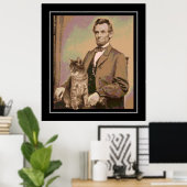 Abraham Lincoln en zijn kat "Dixie" Poster (Thuiskantoor)