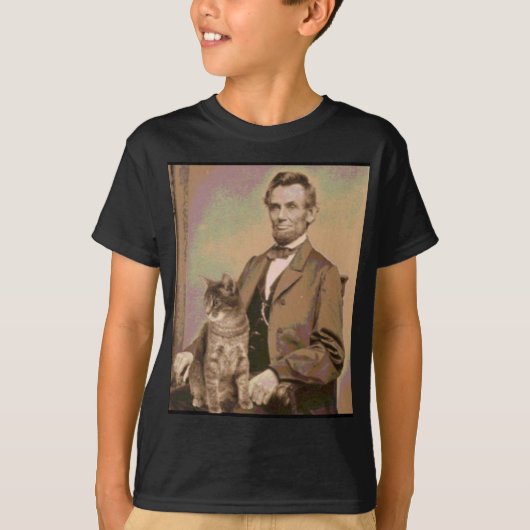 Abraham Lincoln en zijn kat "Dixie" T-shirt (Voorkant)