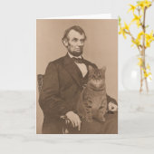 Abraham Lincoln en zijn kat Gloria 2 Kaart (Gele Bloem)