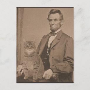 Abraham Lincoln en zijn kat "Gloria" Briefkaart
