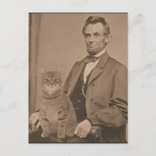 Abraham Lincoln en zijn kat "Gloria" Briefkaart (Voorkant)