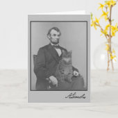Abraham Lincoln en zijn kat Gloria Kaart (Gele Bloem)