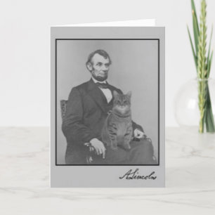 Abraham Lincoln en zijn kat "Gloria" Kaart