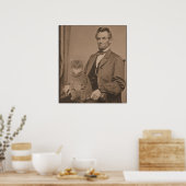 Abraham Lincoln en zijn kat Gloria Poster (Keuken)