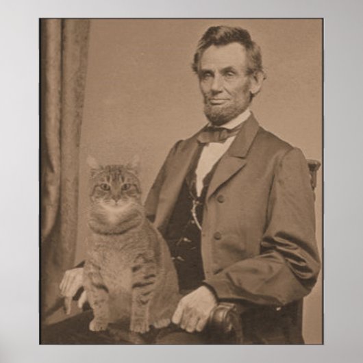 Abraham Lincoln en zijn kat Gloria Poster (Voorkant)