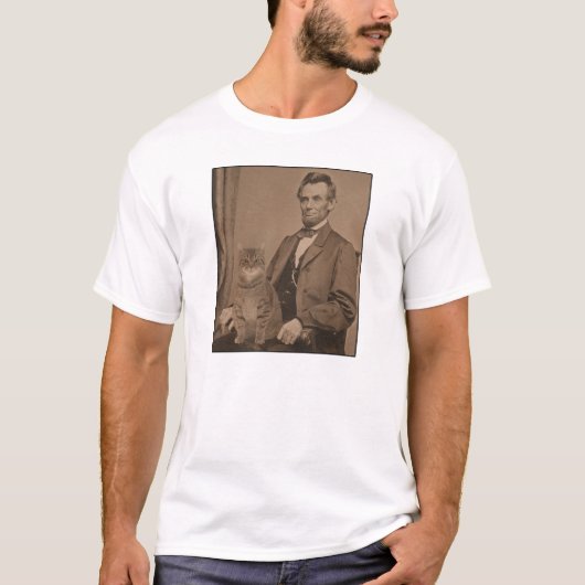 Abraham Lincoln en zijn kat "Gloria" T-shirt (Voorkant)