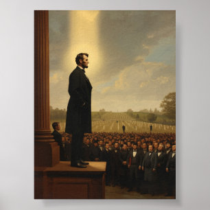 Abraham Lincoln geeft het Gettysburg-adres Poster